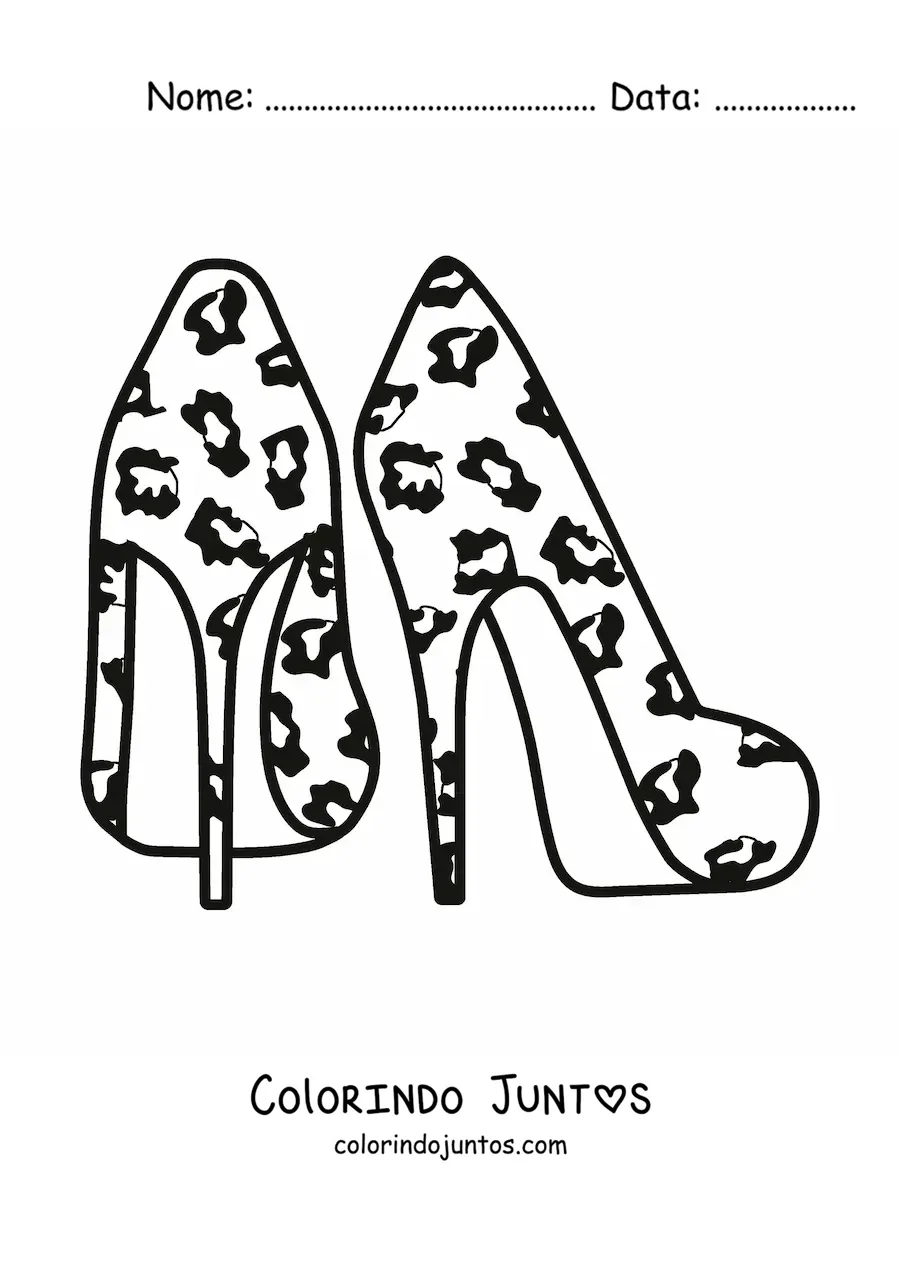 Desenho para colorir de um par de sapatos de salto