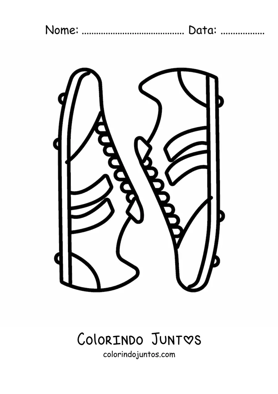 Desenho para colorir de um par de chuteiras de futebol