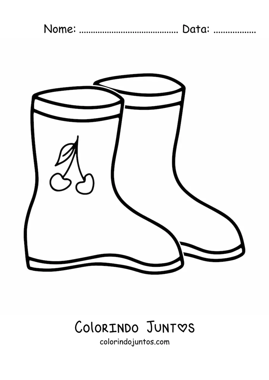 Desenho para colorir de um par de botas de chuva