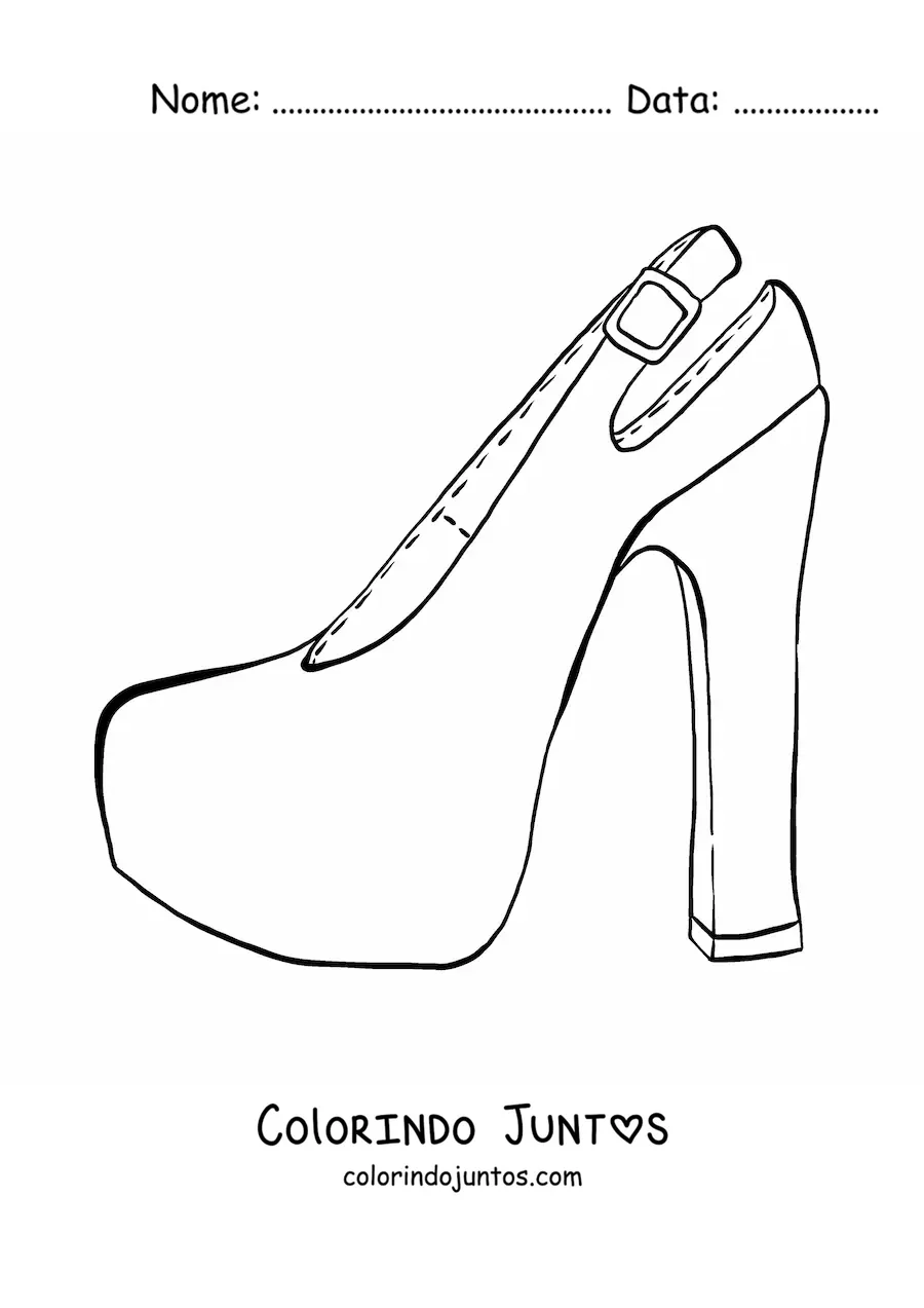 Desenho para colorir de um sapato de salto alto