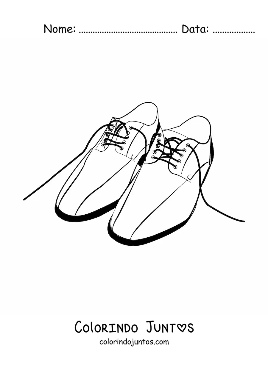 Desenho para colorir de um par de sapatos masculinos