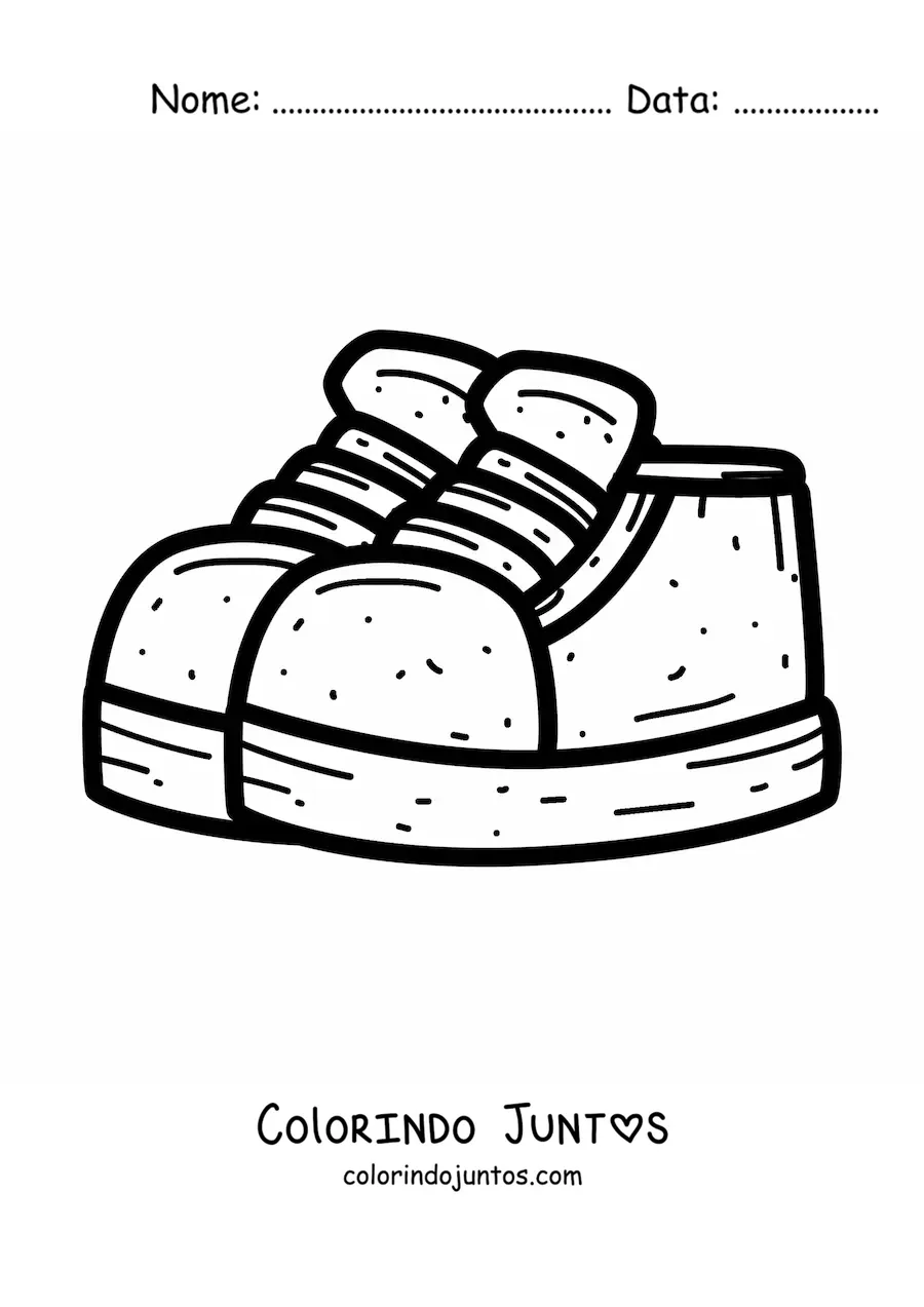 Desenho para colorir de um par de tênis infantis