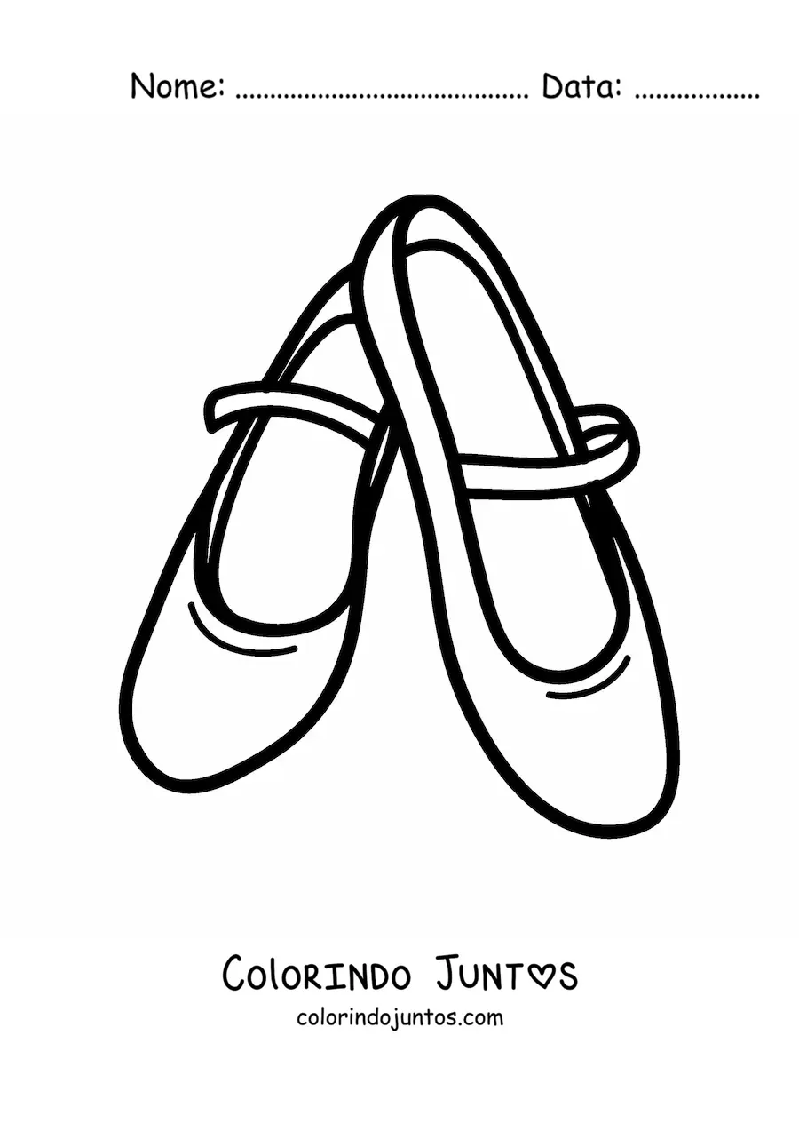 Desenho para colorir de um par de tênis com fivela