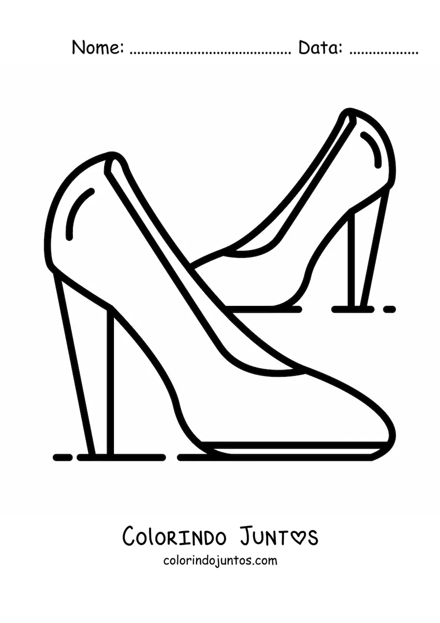 Desenho para colorir de um par de tênis de salto