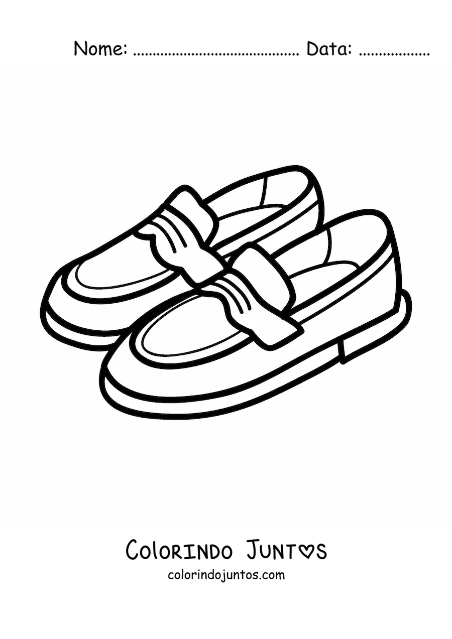 Desenho para colorir de um par de sapatos de couro