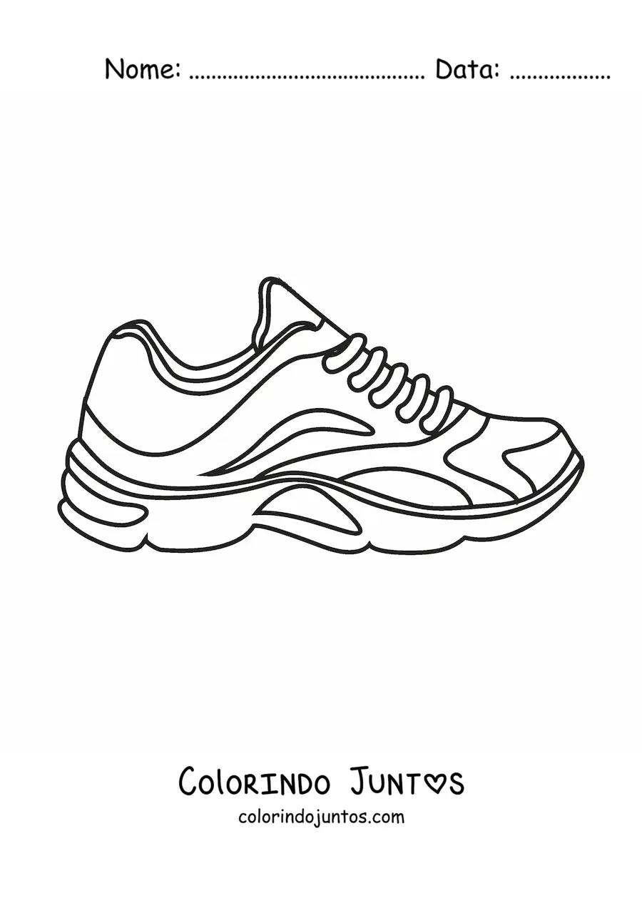 Desenho para colorir de um tênis esportivo