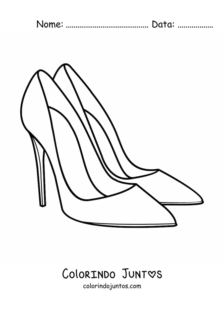 Desenho para colorir de um par de saltos elegantes
