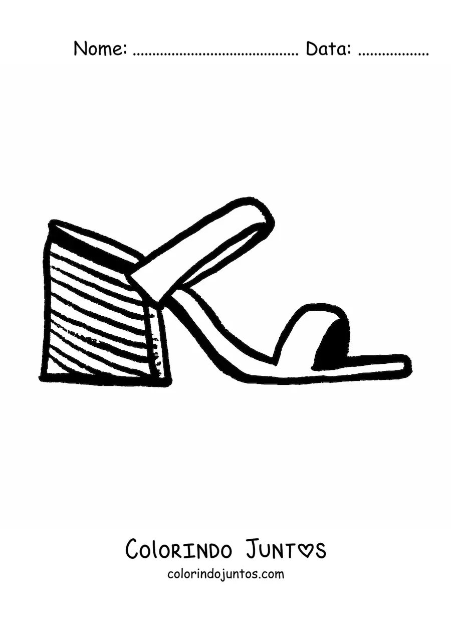 Desenho para colorir de uma sandália de verão simples
