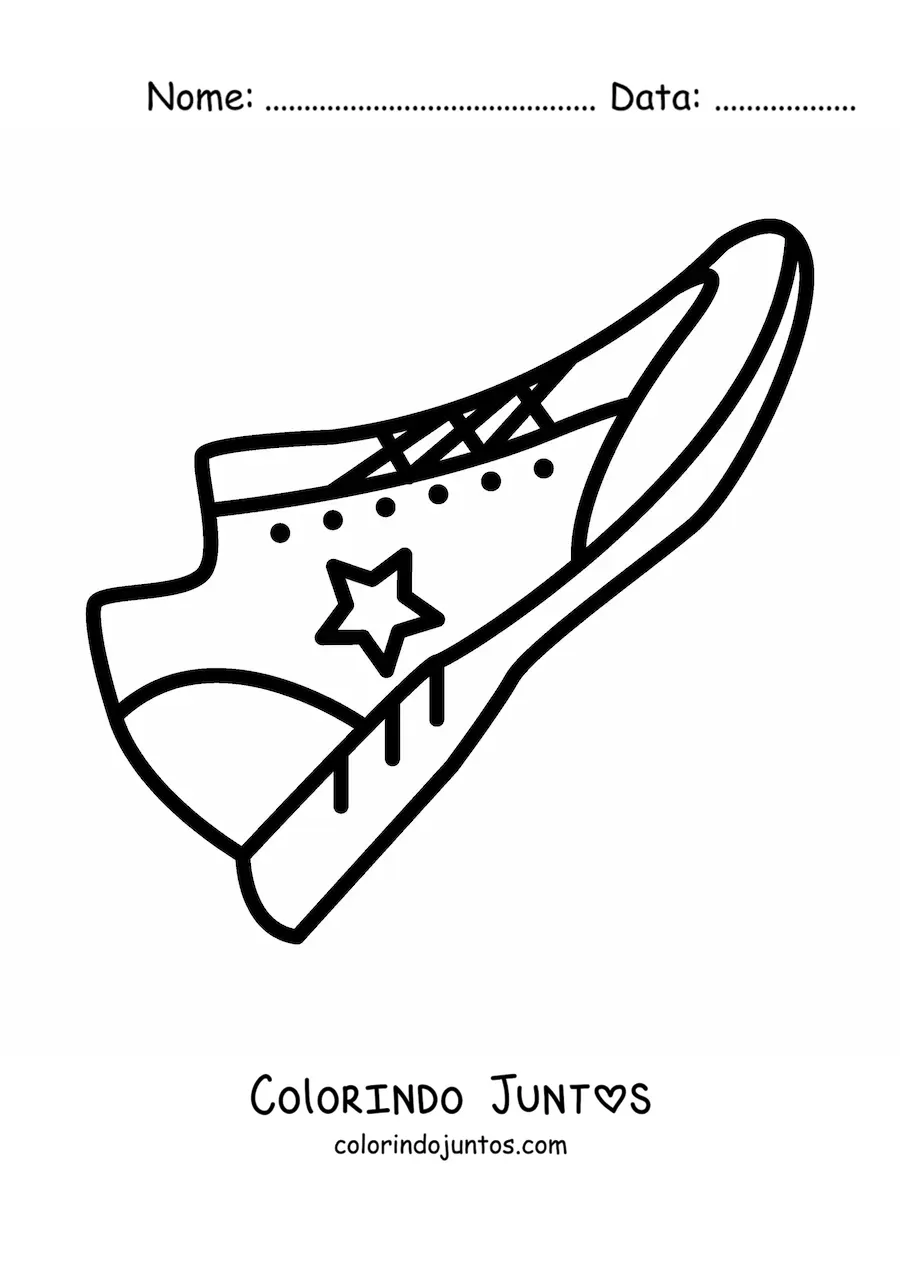 Desenho para colorir de um tênis simples