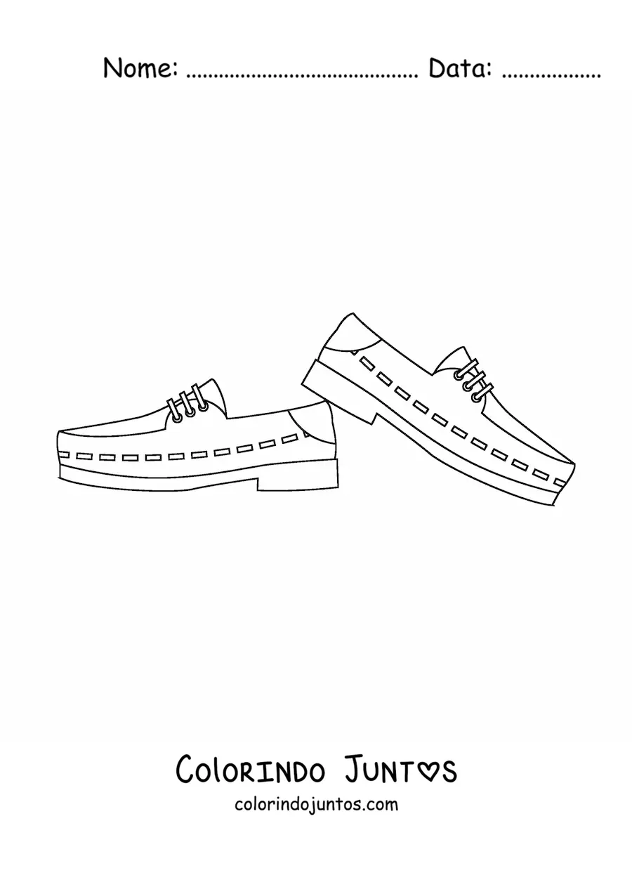Desenho para colorir de um par de sapatos masculinos