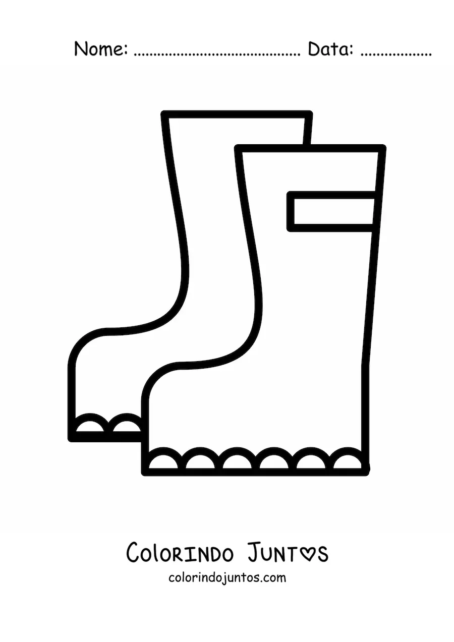 Desenho para colorir de um par de botas simples