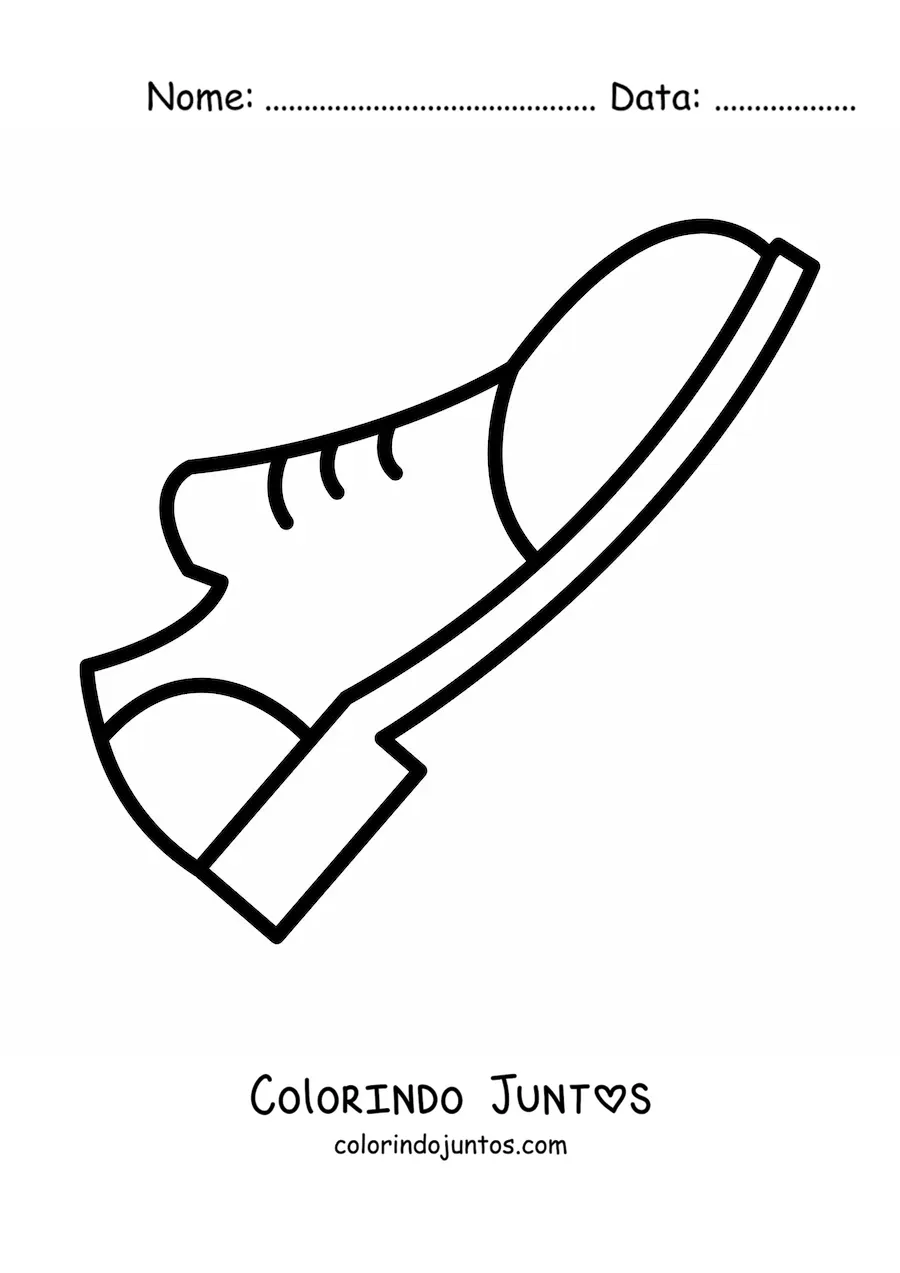 Desenho para colorir de um sapato simples