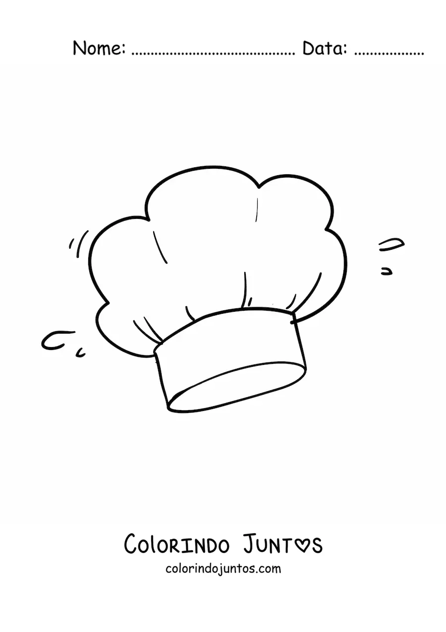 Desenho para colorir de um chapéu de chef