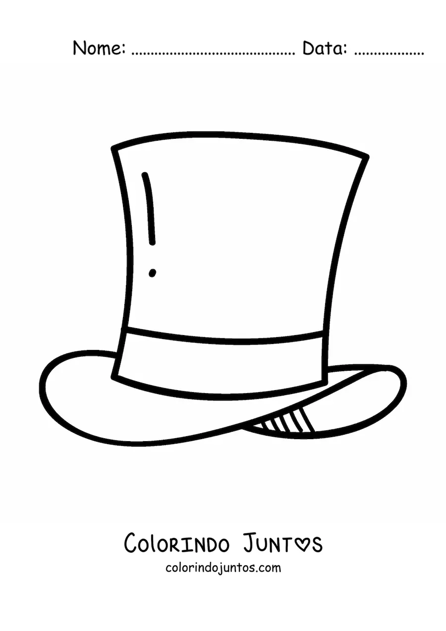 Desenho para colorir de uma cartola