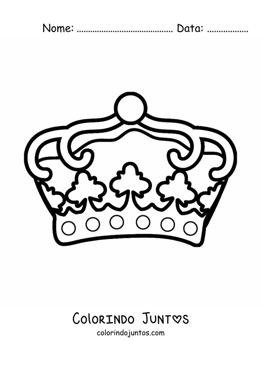 Desenho para colorir de uma coroa de rei