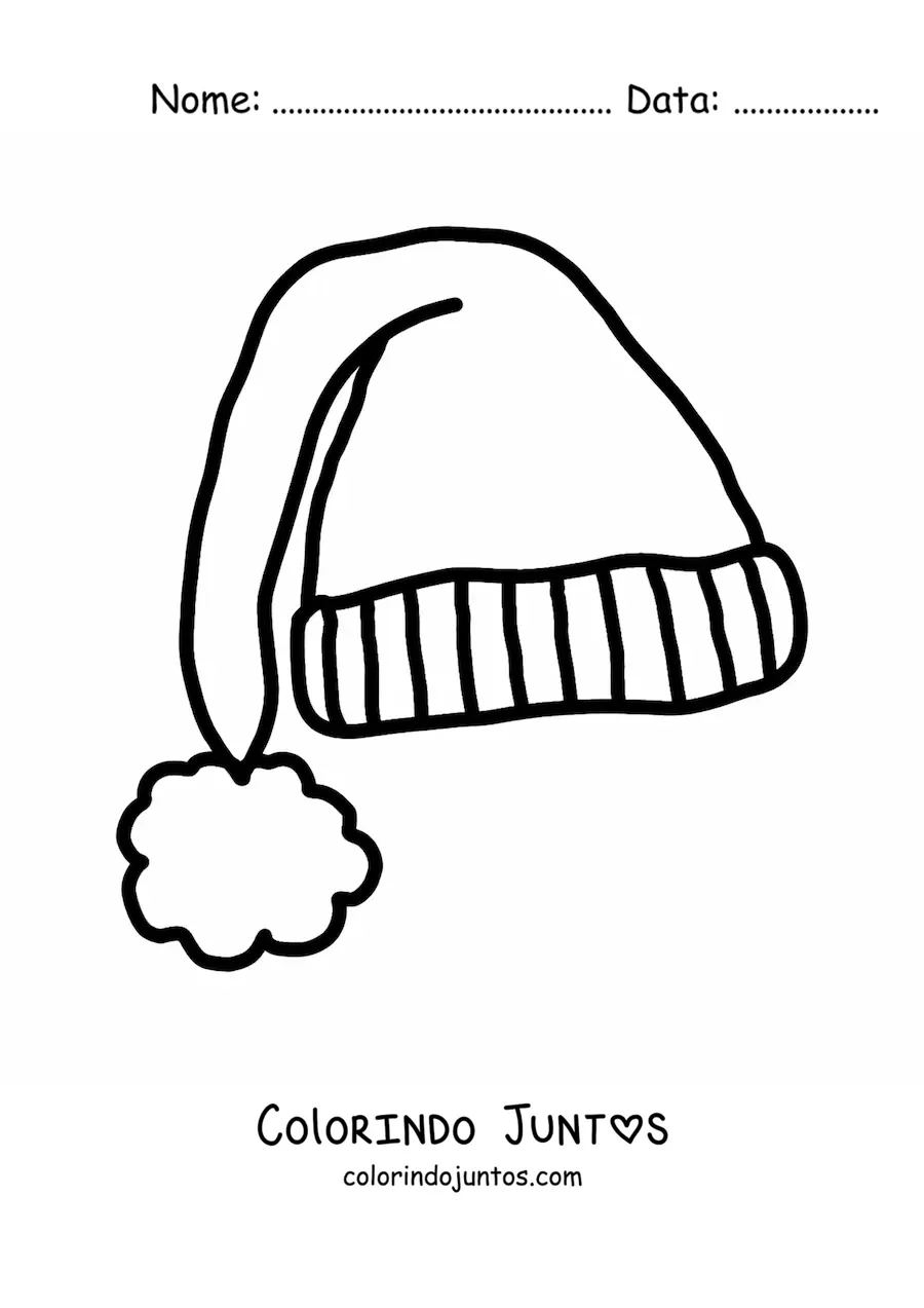 Desenho para colorir de um chapéu de Natal