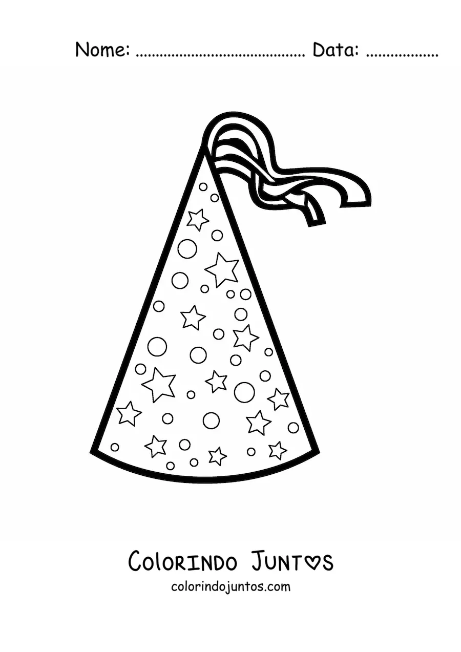 Desenho para colorir de um chapéu de festa