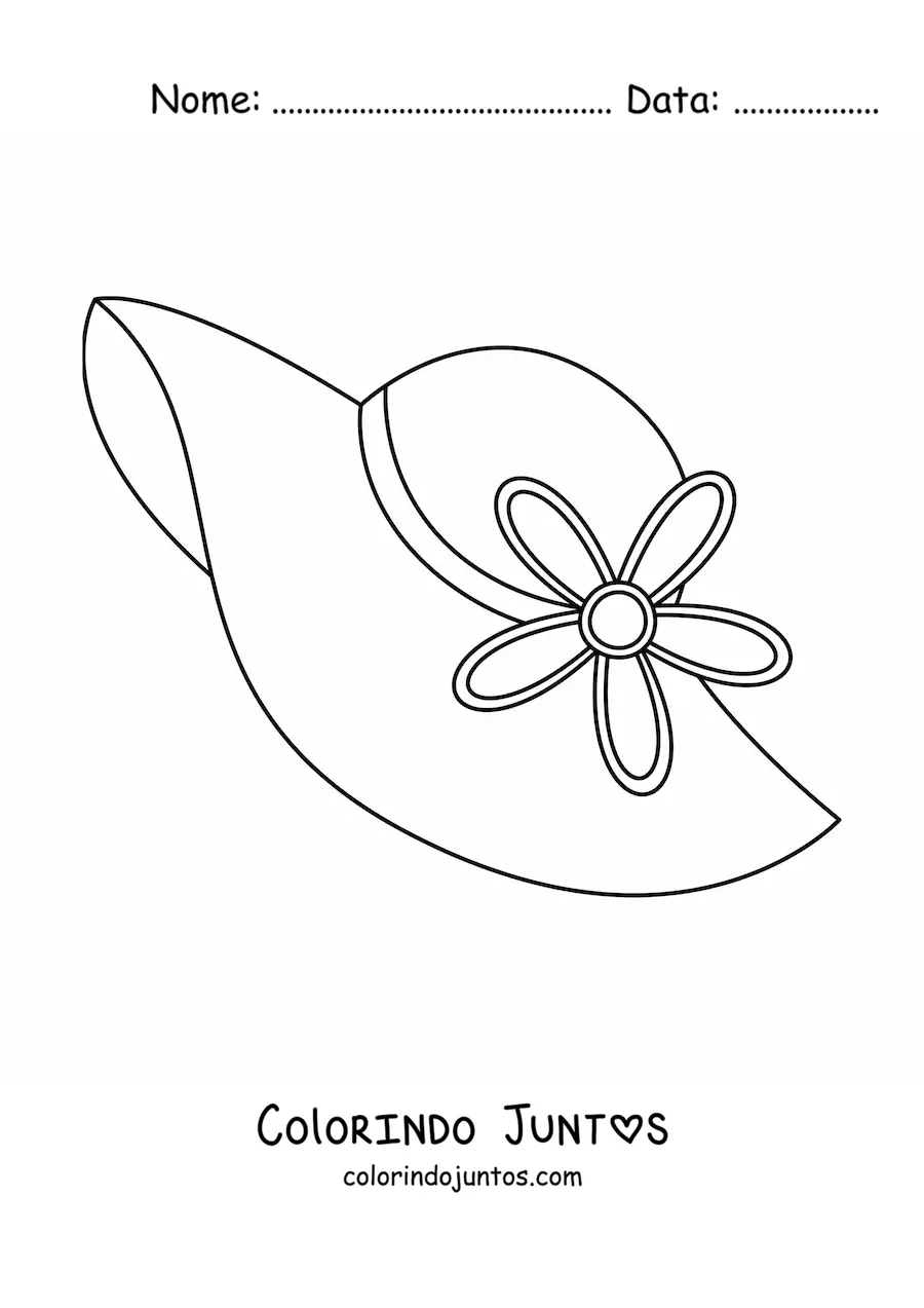 Desenho para colorir de um chapéu de verão