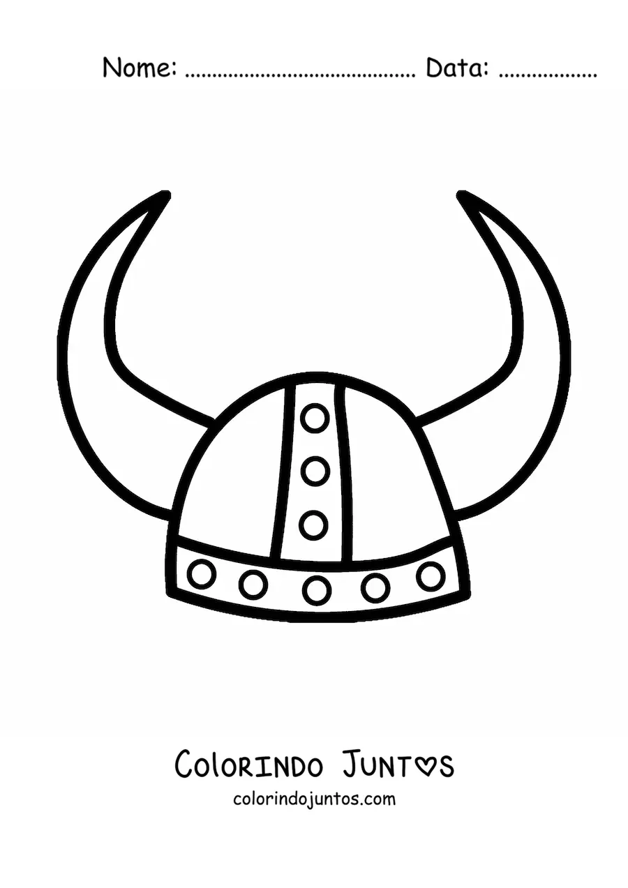 Desenho para colorir de um capacete viking