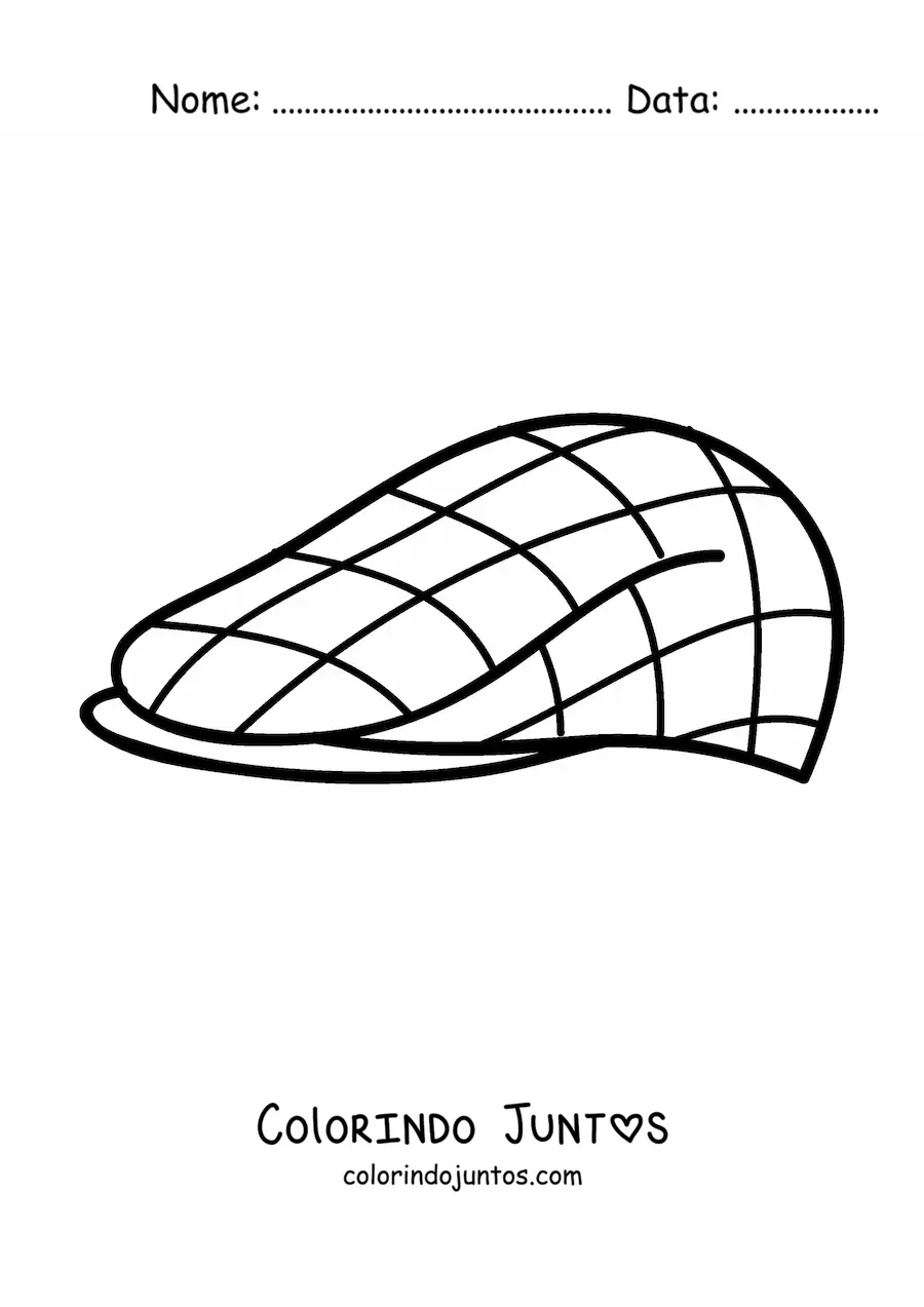 Desenho para colorir de um chapéu estilo boina
