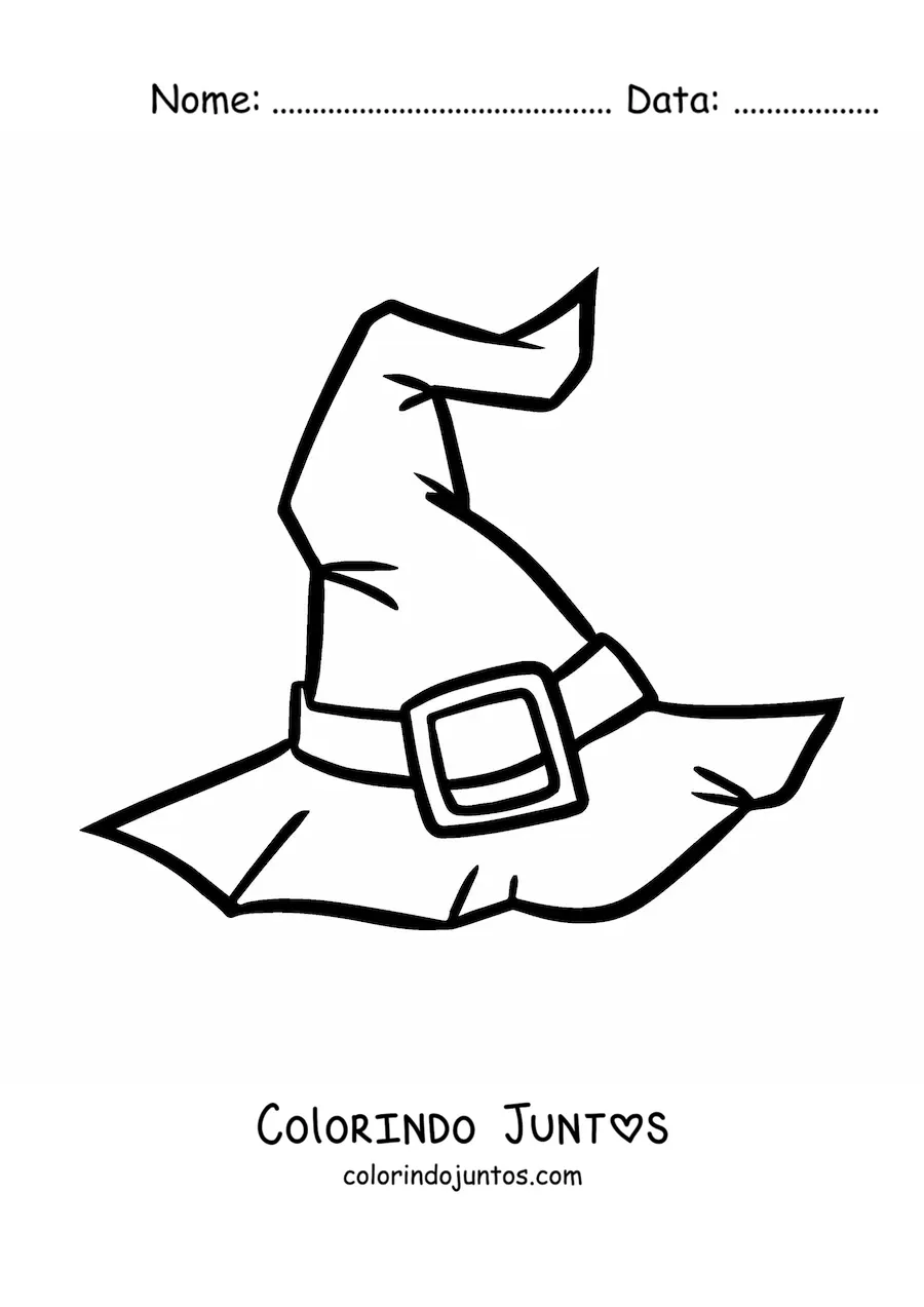 Desenho para colorir de um chapéu de feiticeiro