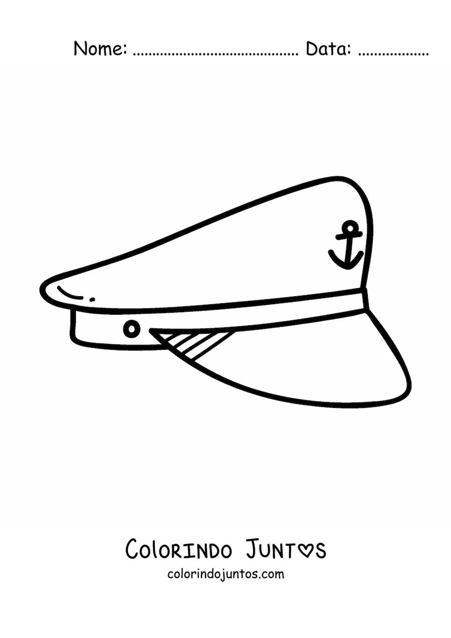 Desenho para colorir de um chapéu de policial