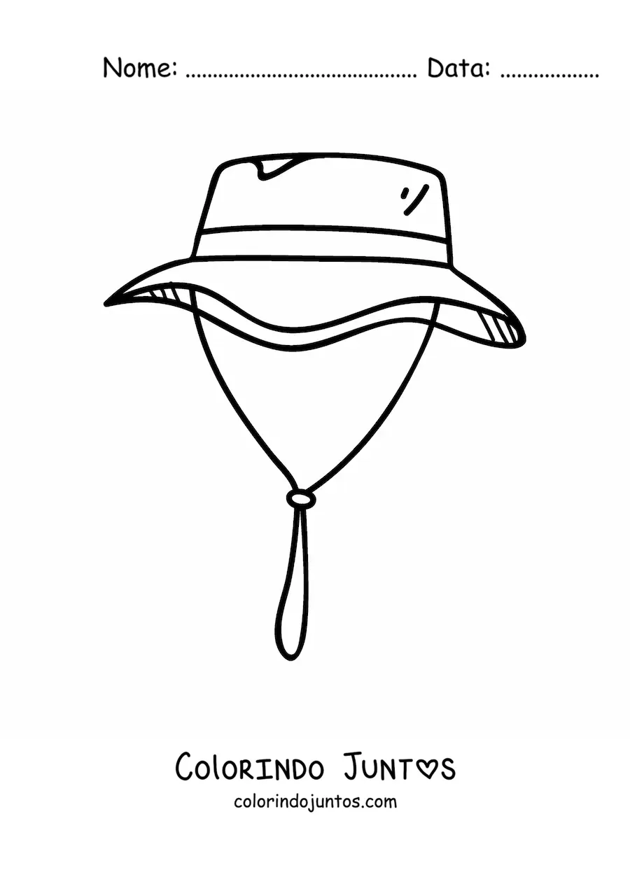 Desenho para colorir de um chapéu de explorador
