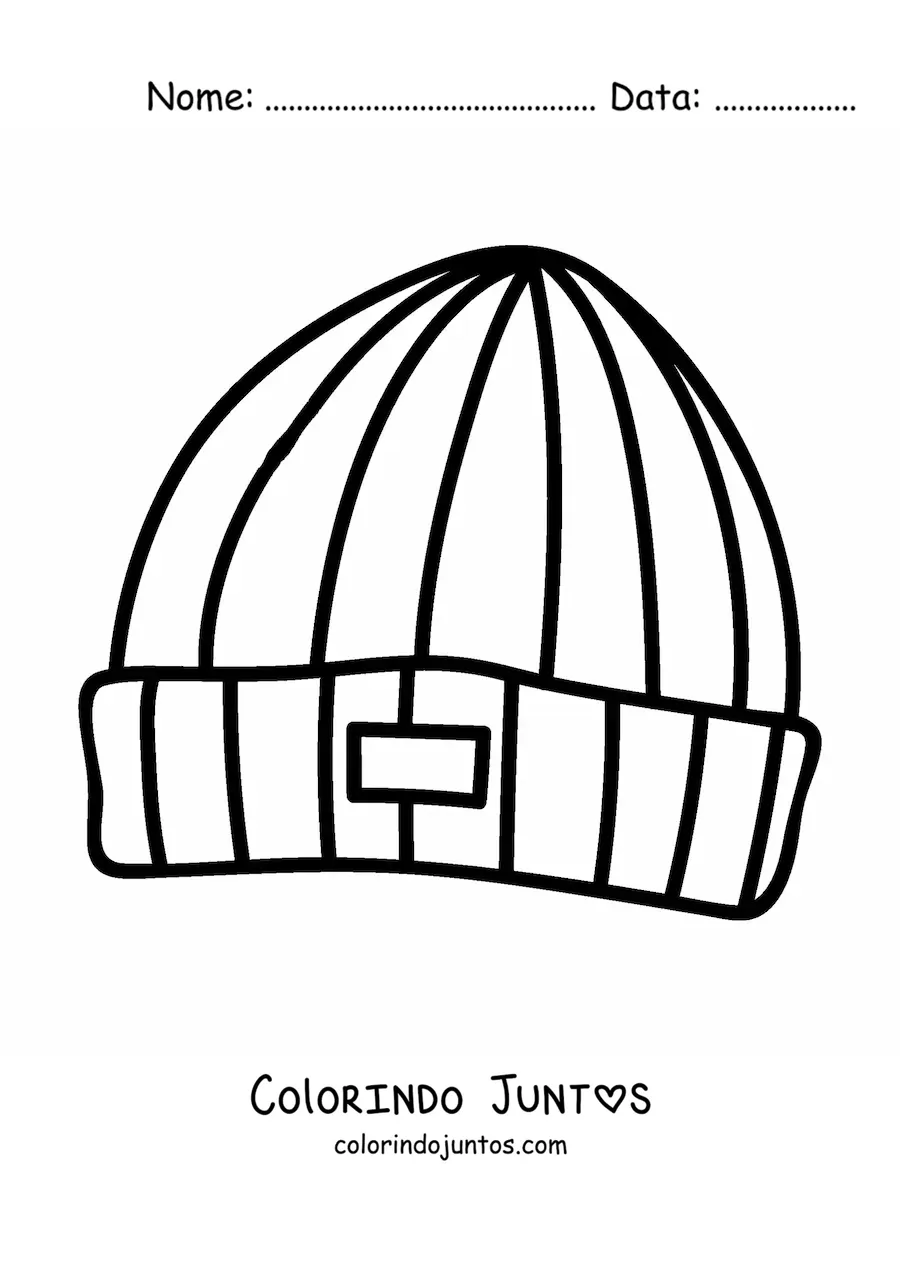 Desenho para colorir de um gorro de tricô simples