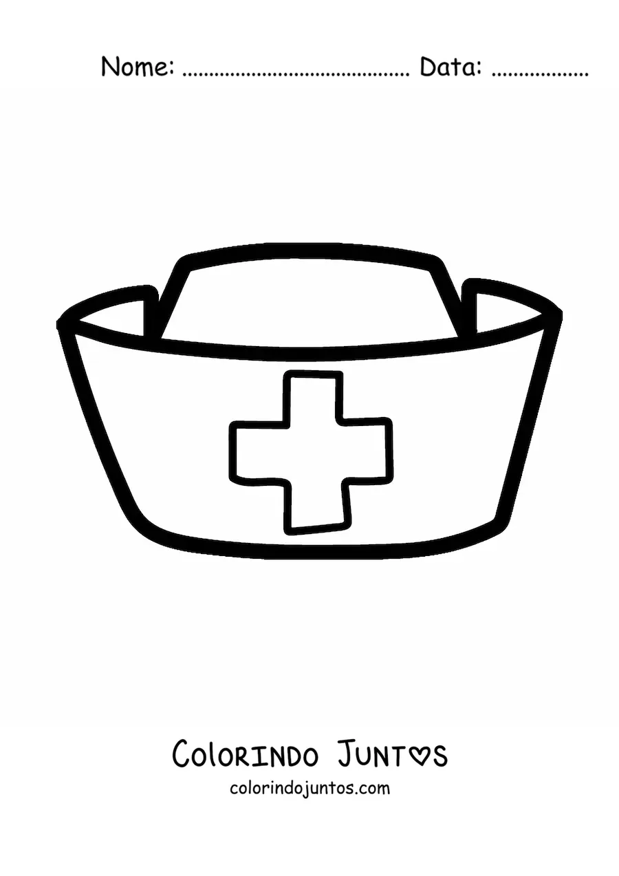 Desenho para colorir de uma touca de enfermeira