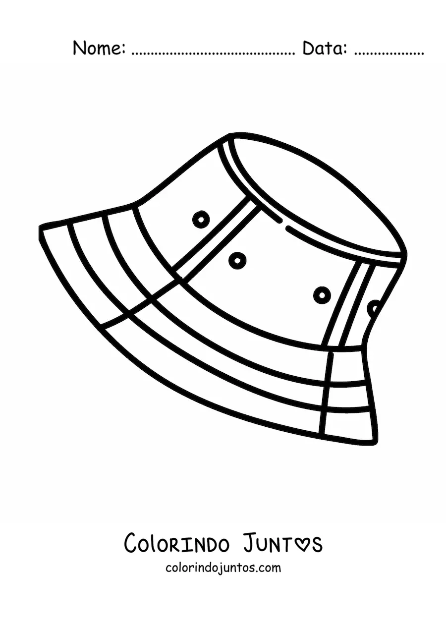 Desenho para colorir de um chapéu de pescador