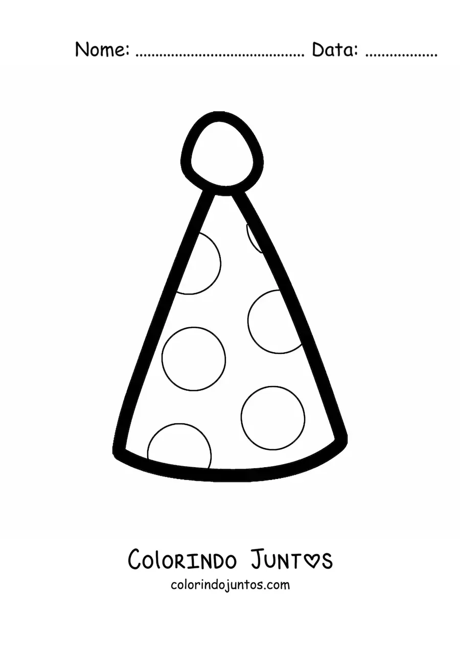 Desenho para colorir de um gorro de festa