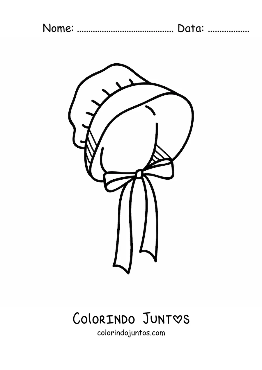 Desenho para colorir de uma touca antiga