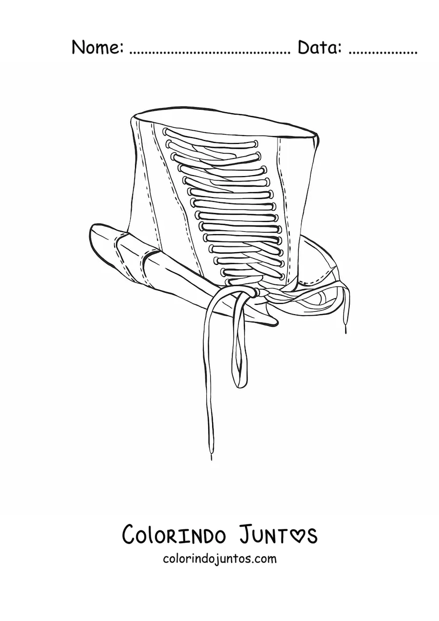 Desenho para colorir de uma cartola antiga