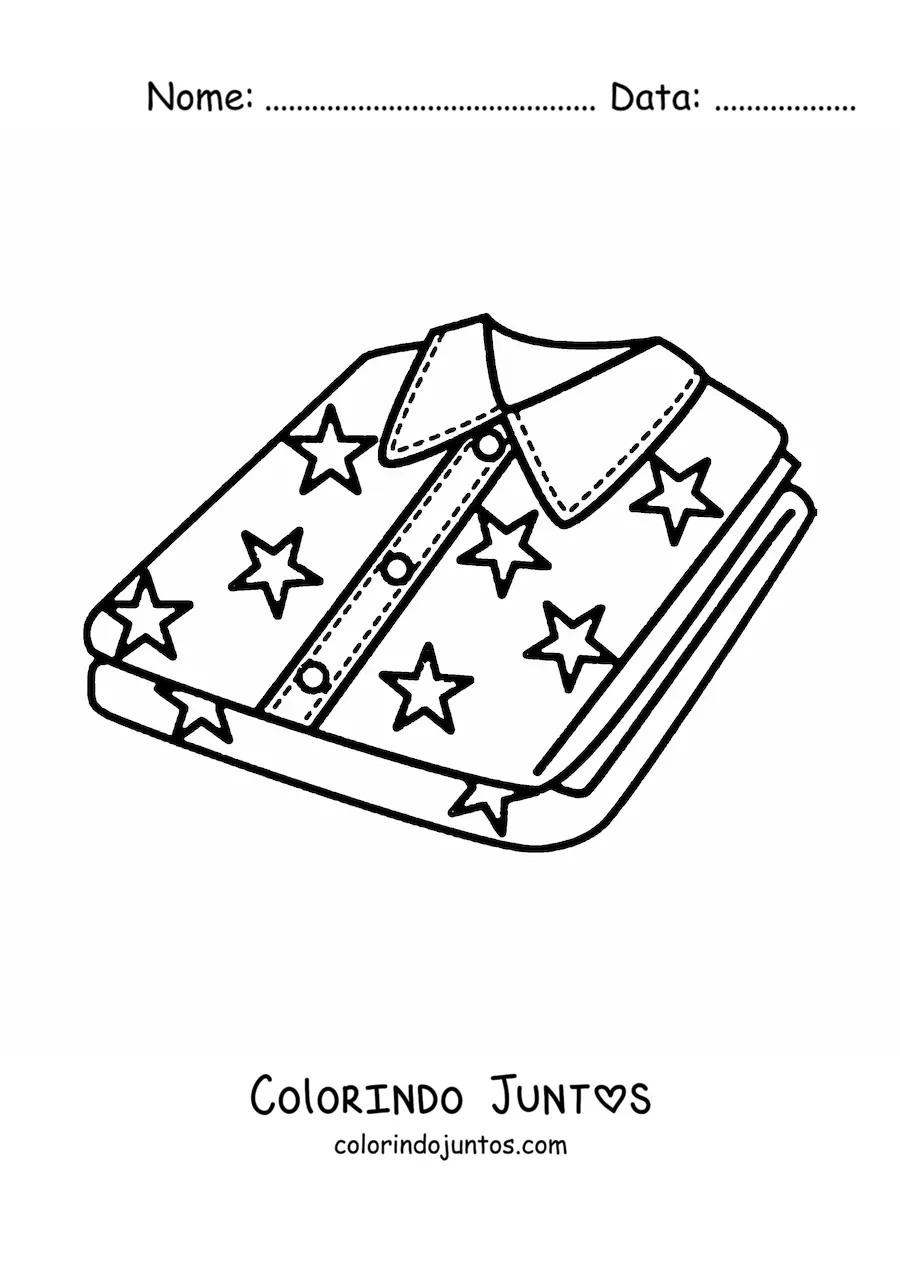 Desenho para colorir de duas camisas dobradas