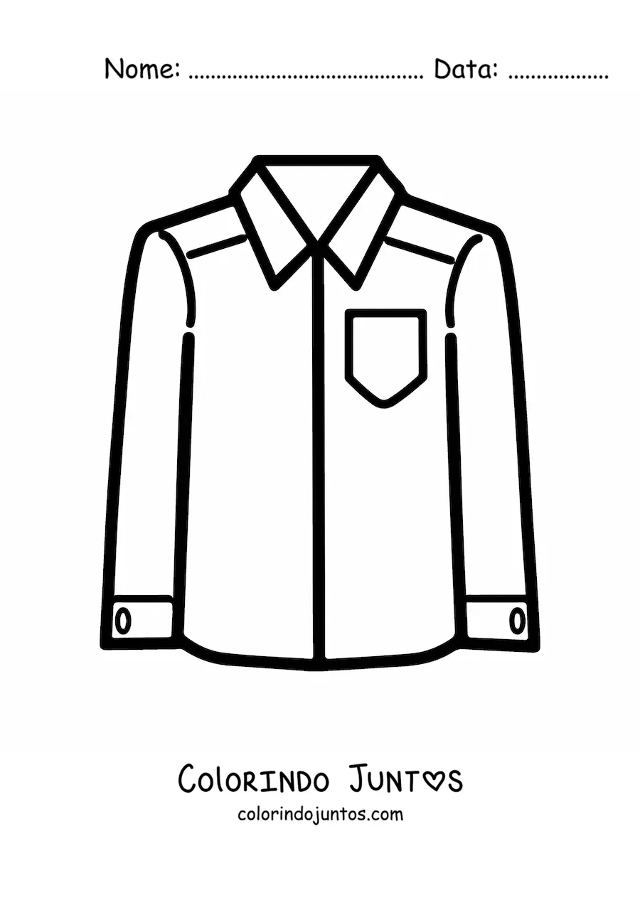 Desenho para colorir de uma camisa simples