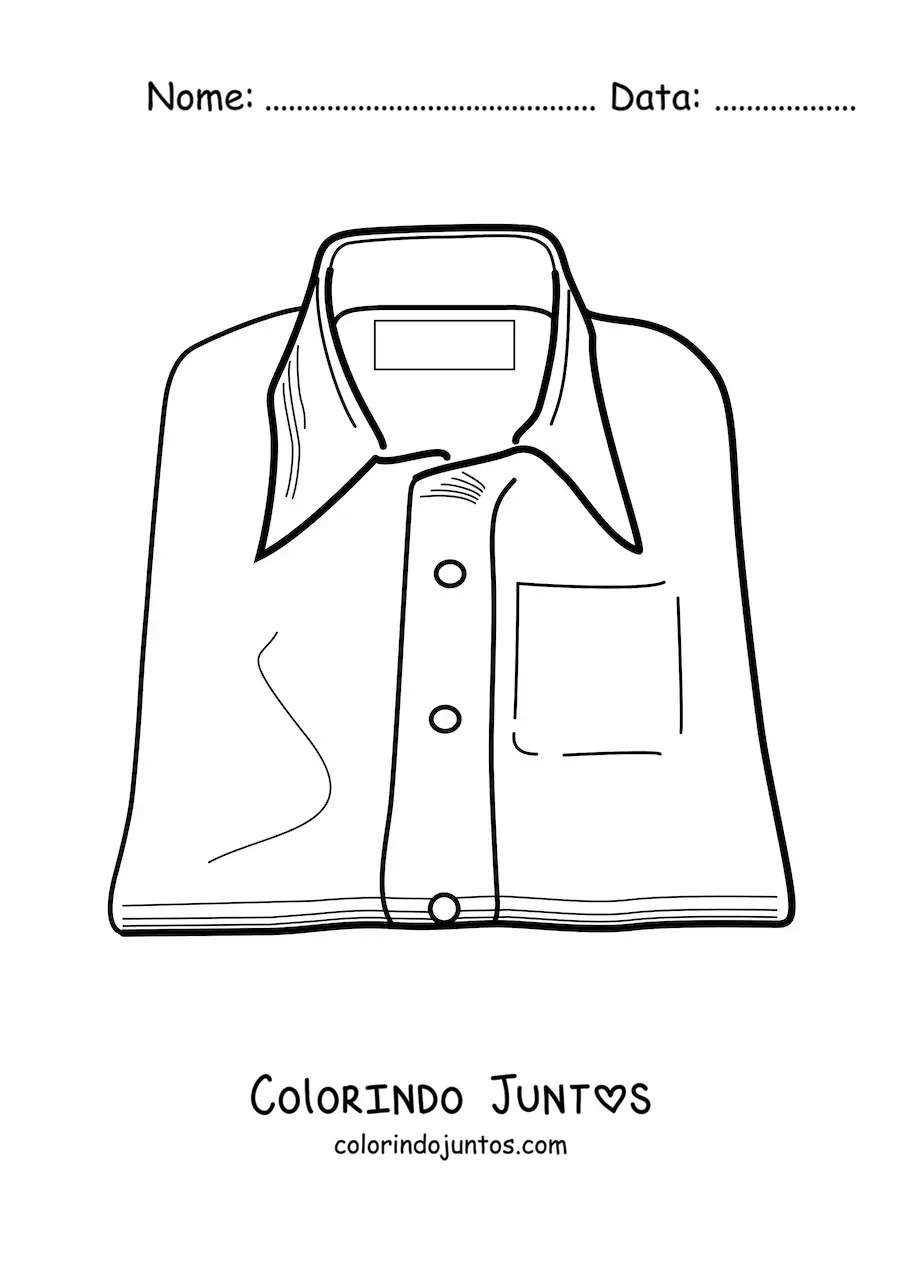 Desenho para colorir de uma camisa dobrada