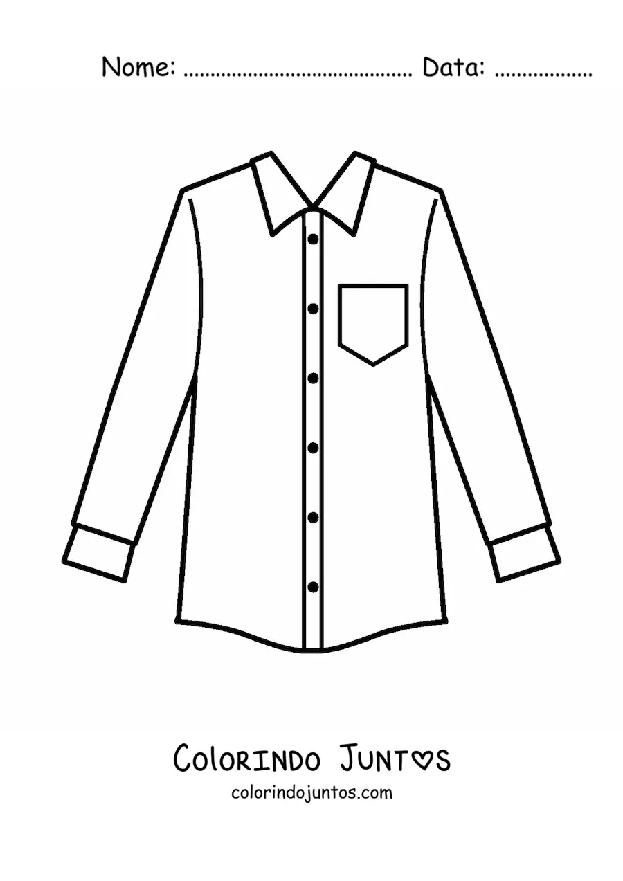 Desenho para colorir de uma camisa