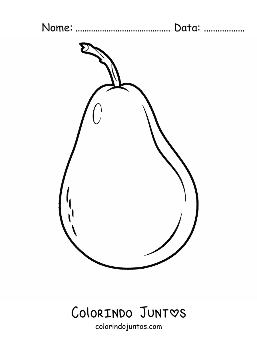 Desenho para colorir de uma pera com talo