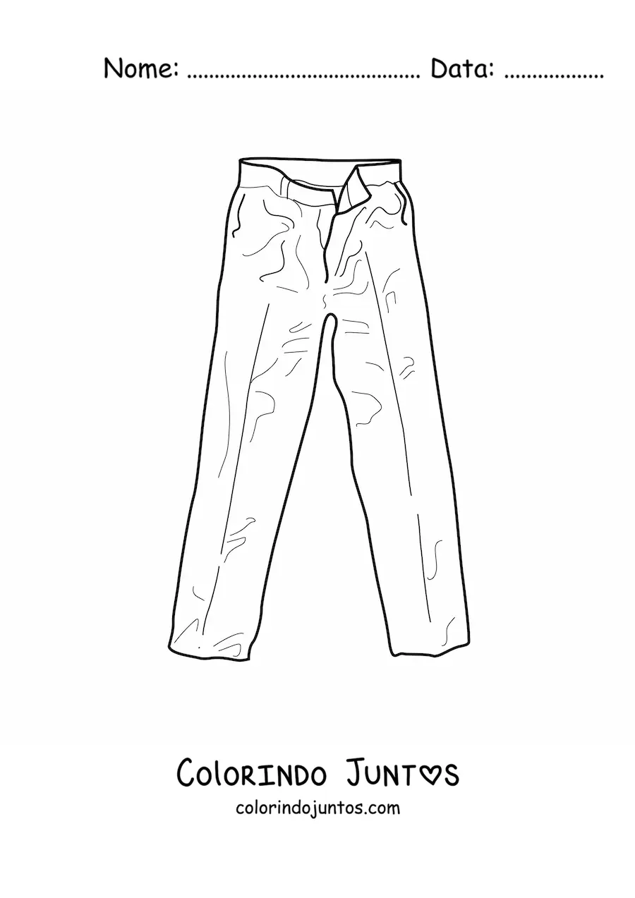 Desenho para colorir de um par de calças amassadas