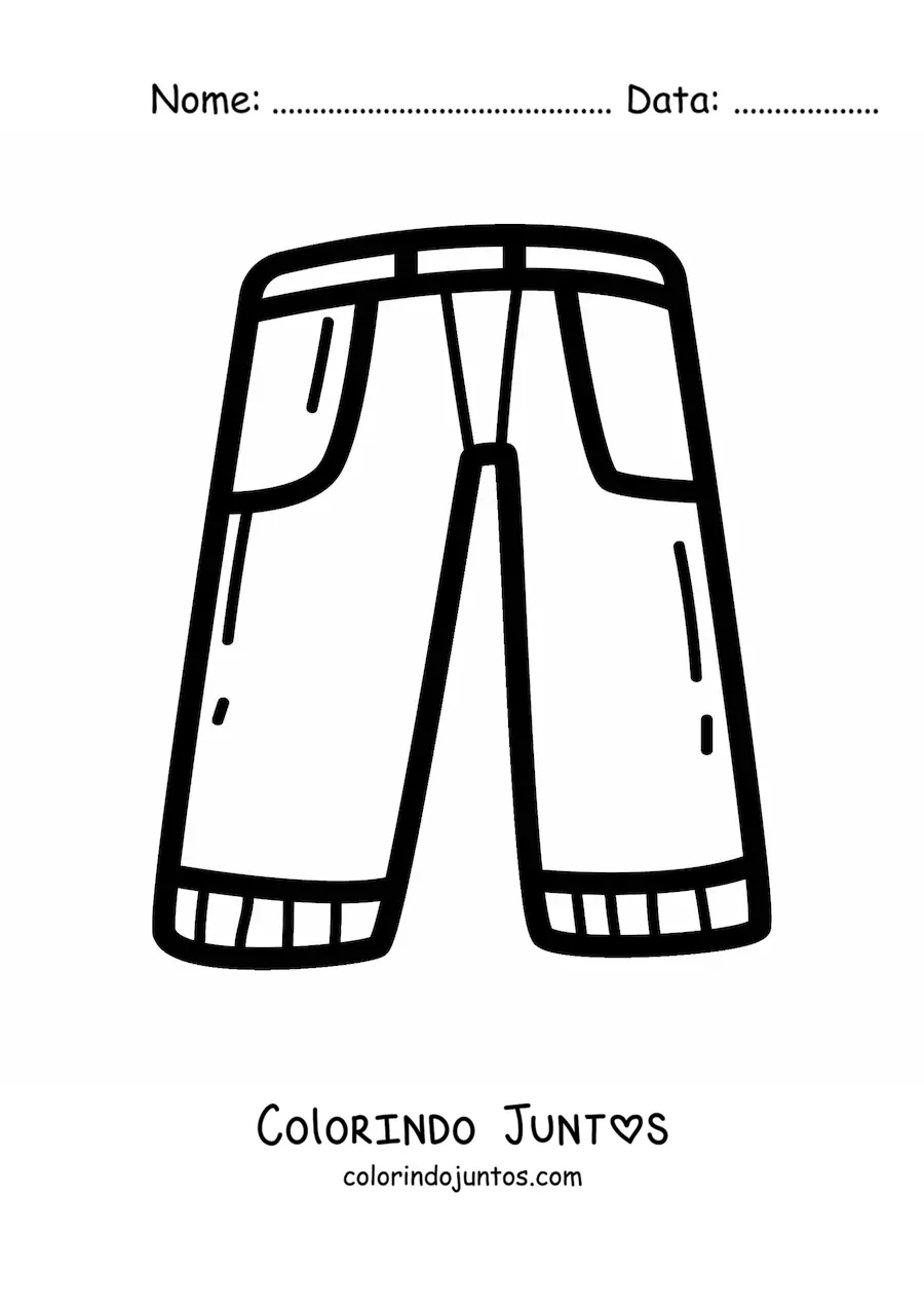 Desenho para colorir de uma bermuda