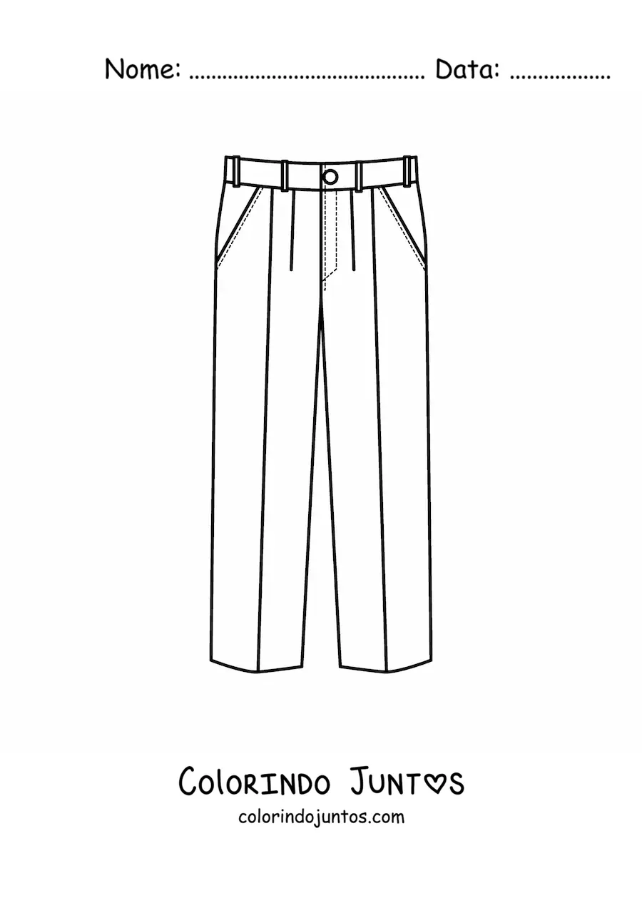 Desenho para colorir de um par de calças listradas