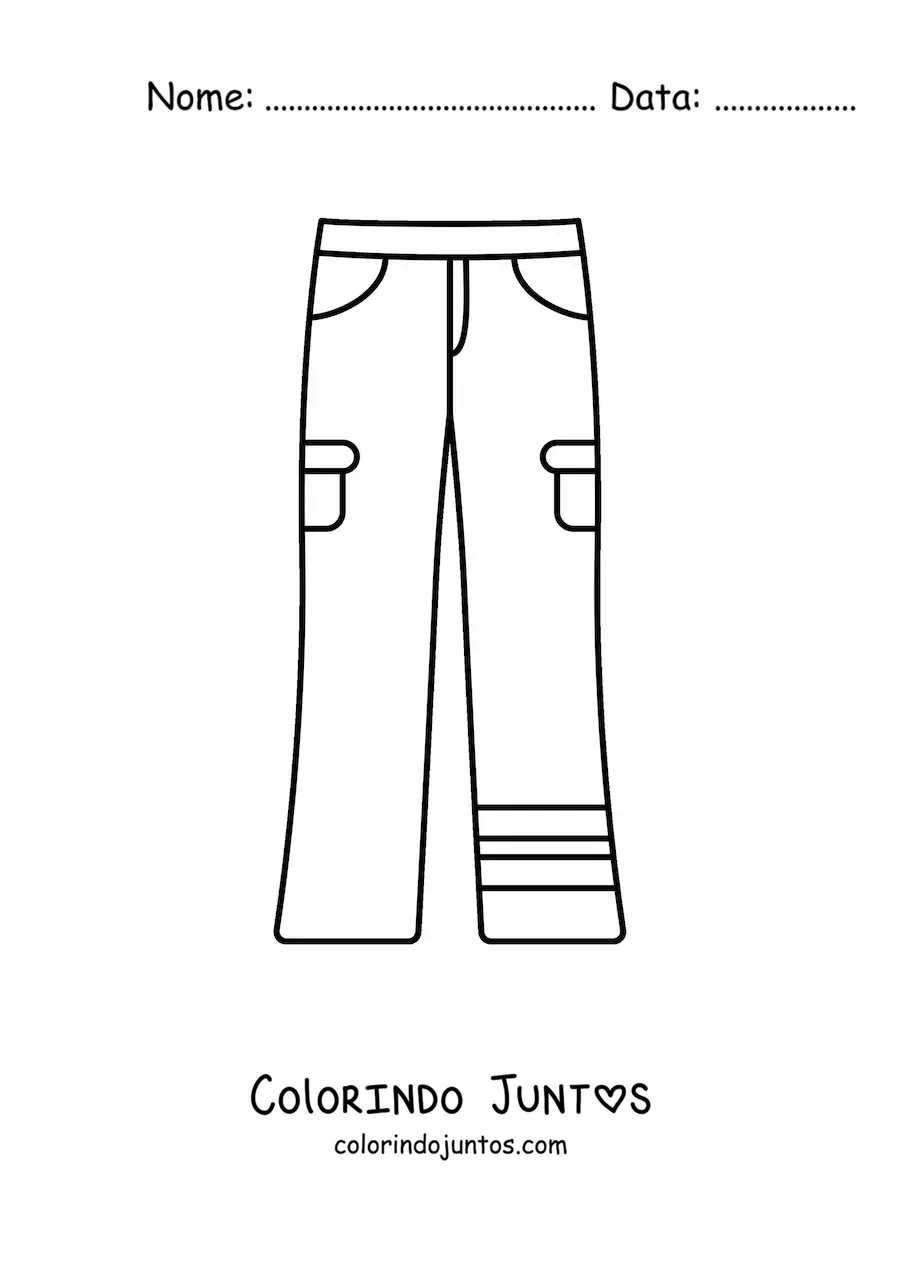 Desenho para colorir de um par de calças divertidas