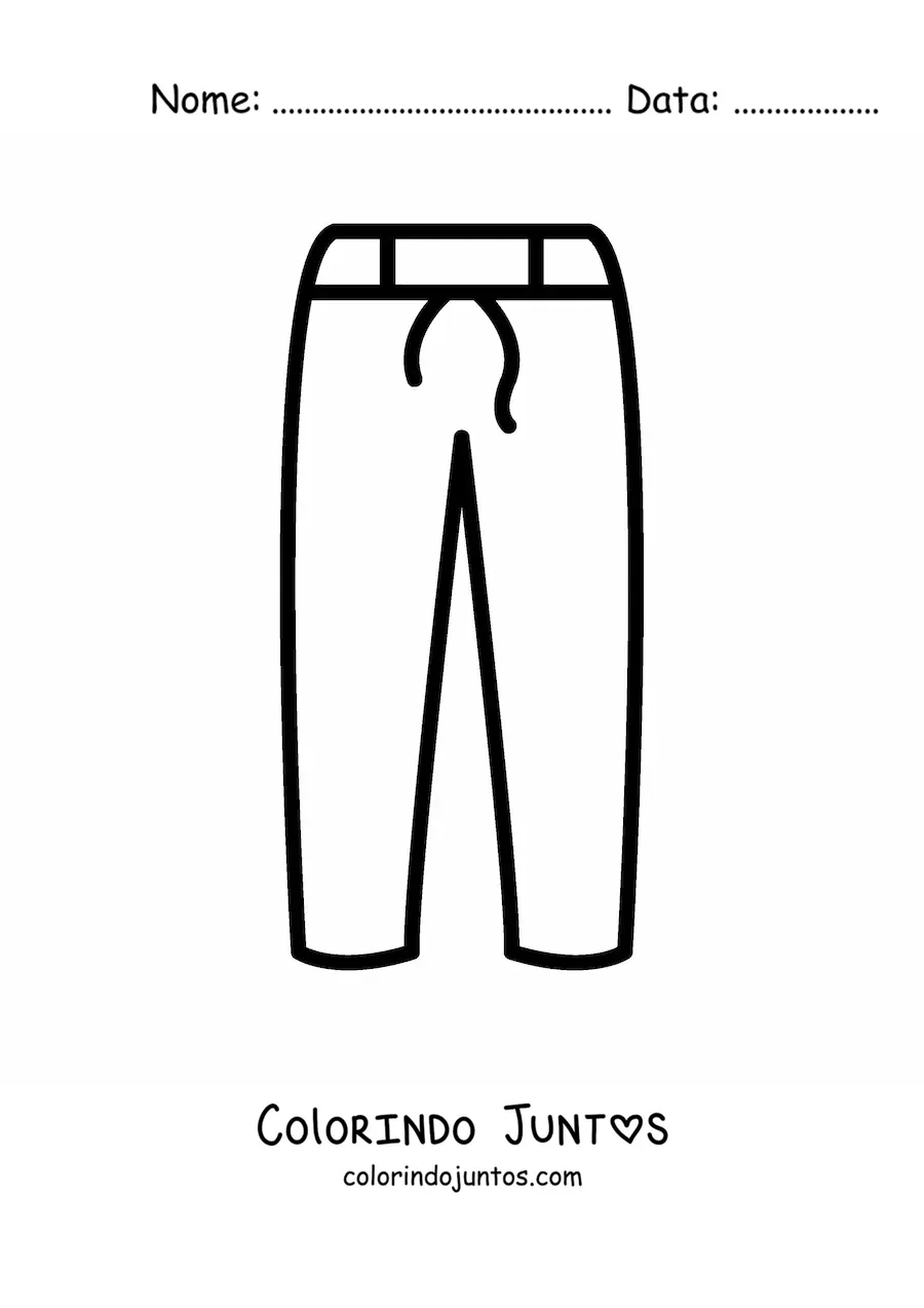 Desenho para colorir de um par de calças simples