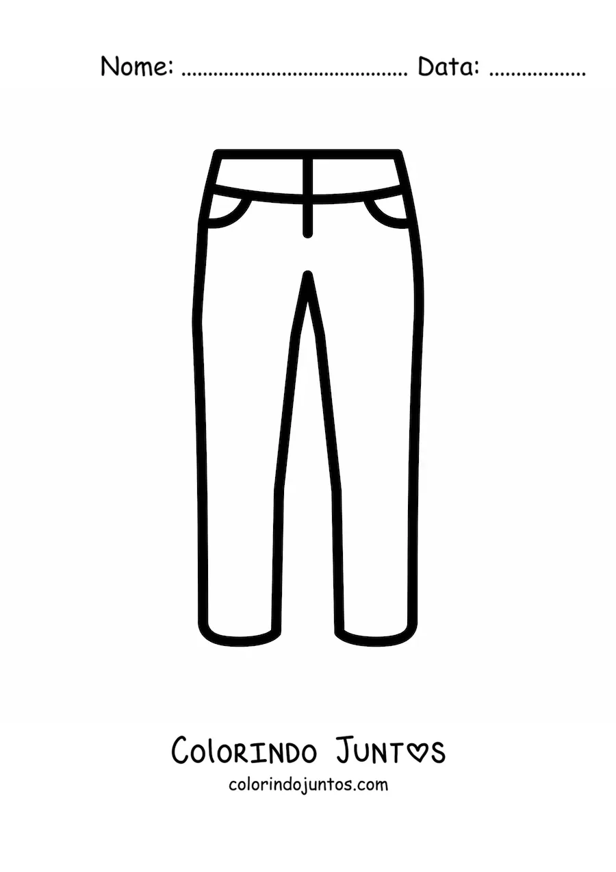 Desenho para colorir de um par de calças