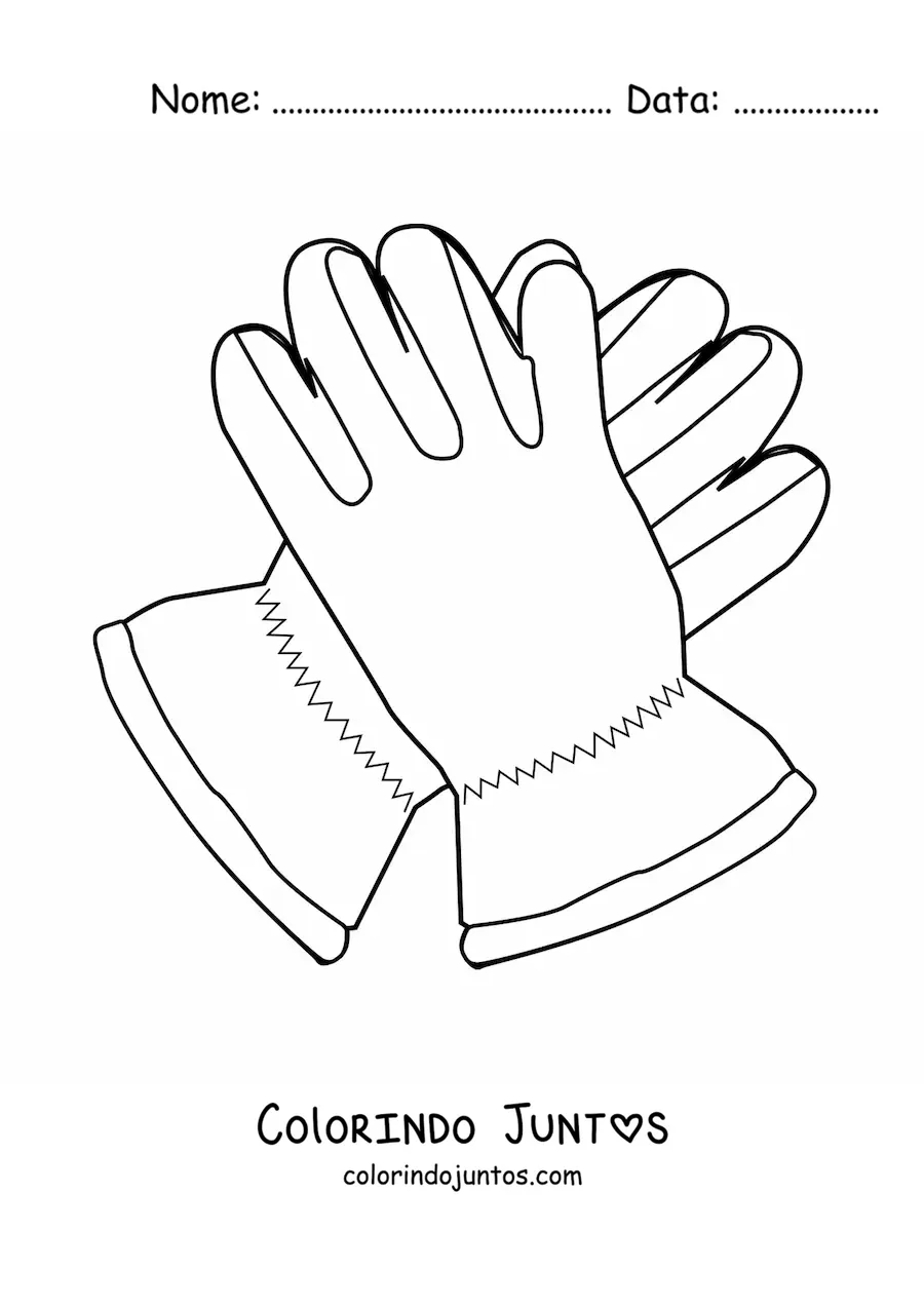 Desenho para colorir de um par de luvas