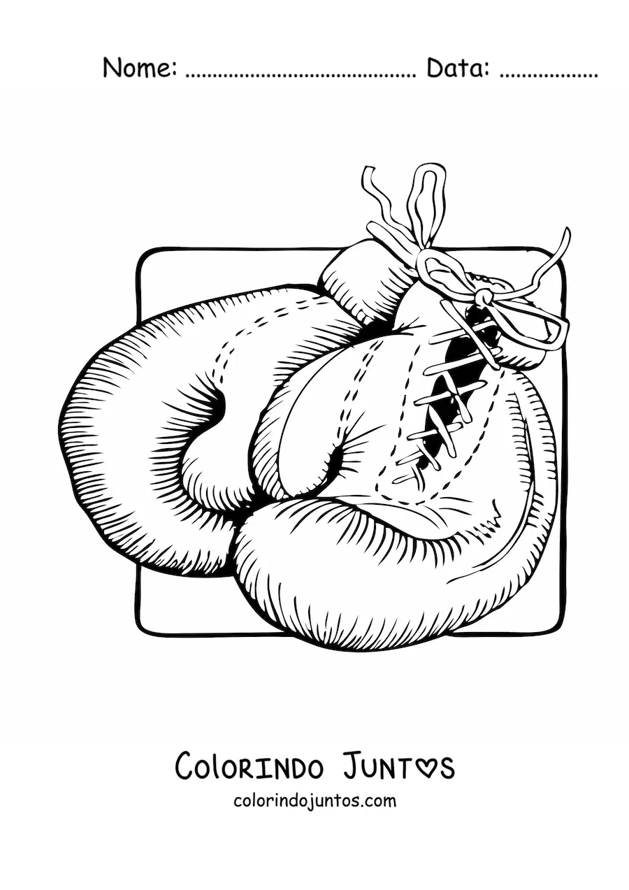 Desenho para colorir de um par de luvas de boxe