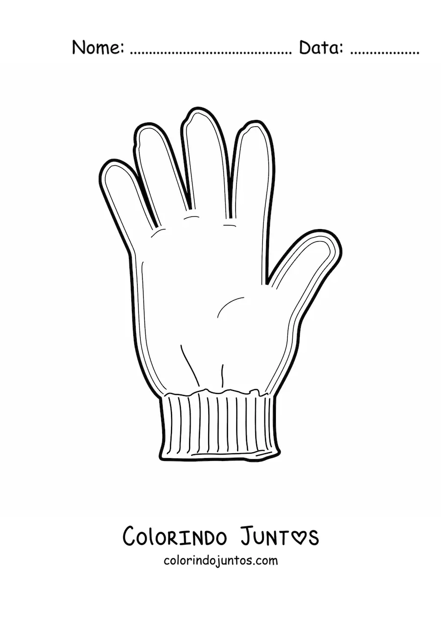 Desenho para colorir de uma luva