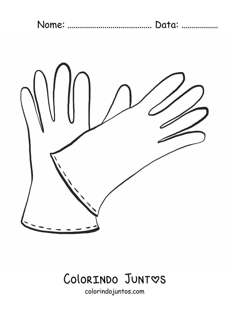 Desenho para colorir de um par de luvas simples