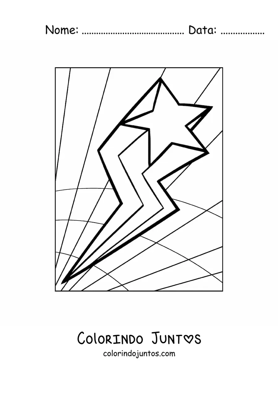 Desenho para colorir de uma estrela cadente