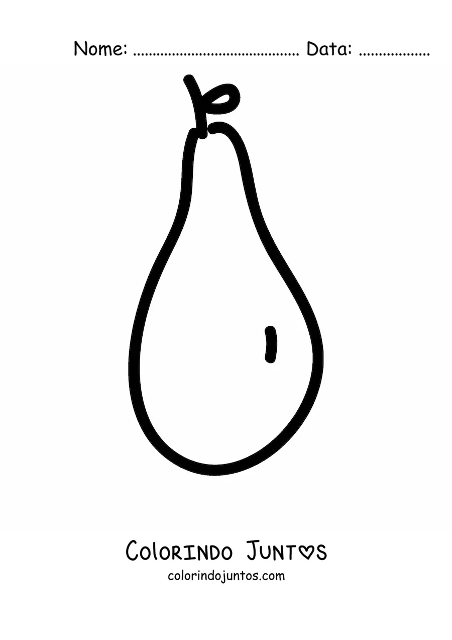 Desenho para colorir de uma pera alongada